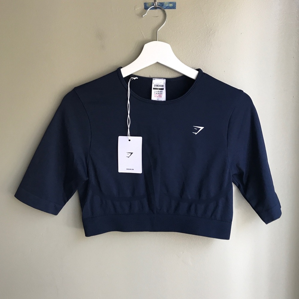 NWT! Gymshark Everyday Seamless Crop Top Blue Size: L